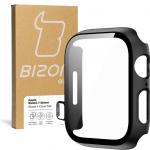 Carcasa cu protectie ecran din sticla securizata BizonMobile compatibila cu Apple Watch 8/7 45mm, Negru 3 - lerato.ro