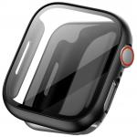 Carcasa cu protectie ecran din sticla securizata BizonMobile compatibila cu Apple Watch 8/7 45mm, Negru 8 - lerato.ro