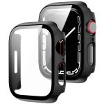 Carcasa cu protectie ecran din sticla securizata BizonMobile compatibila cu Apple Watch 8/7 45mm, Negru 9 - lerato.ro