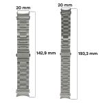 Curea din otel inoxidabil Bizon Strap Watch Aura compatibila cu Samsung Galaxy Watch FE/7/6/6 Classic/5/5 Pro/4/4 Classic, Silver 6 - lerato.ro