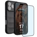 Kit protectie 2 in 1 BizonMobile, Carcasa Bizon Tur si Folie sticla securizata Bizon Glass Edge, compatibil cu iPhone 17 Pro, Negru 2 - lerato.ro