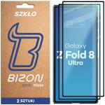Set 2 folii sticla securizata Bizon Glass Edge Duo compatibile cu Samsung Galaxy Z Fold 8 Ultra, Negru 2 - lerato.ro
