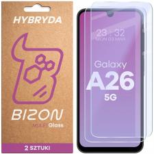 Folii protectie Samsung Galaxy A26, Set 2 folii sticla hibrid Bizon Hybrid Mule Duo compatibile cu Samsung Galaxy A26 5G, Transparent, lerato.ro