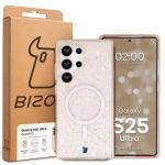 Carcasa Bizon SparklO cu MagSafe compatibila cu Samsung Galaxy S25 Ultra, Glitter Orange 7 - lerato.ro