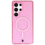 Carcasa Bizon SparklO cu MagSafe compatibila cu Samsung Galaxy S25 Ultra, Glitter Pink 2 - lerato.ro