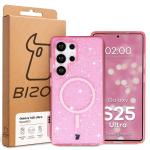Carcasa Bizon SparklO cu MagSafe compatibila cu Samsung Galaxy S25 Ultra, Glitter Pink 7 - lerato.ro