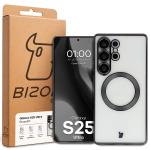 Carcasa cu protectie pentru camera Bizon GuardO cu MagSafe compatibila cu Samsung Galaxy S25 Ultra, Transparent / Negru 6 - lerato.ro