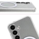 Carcasa Bizon SparklO cu MagSafe compatibila cu Samsung Galaxy S25 / S24, Glitter Clear 6 - lerato.ro