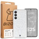 Carcasa Bizon SparklO cu MagSafe compatibila cu Samsung Galaxy S25 FE, Glitter Clear 7 - lerato.ro