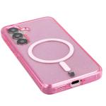 Carcasa Bizon SparklO cu MagSafe compatibila cu Samsung Galaxy S25 / S24, Glitter Pink 4 - lerato.ro