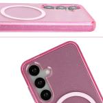 Carcasa Bizon SparklO cu MagSafe compatibila cu Samsung Galaxy S25 / S24, Glitter Pink 6 - lerato.ro