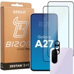Set protectie 3in1 Bizon Glass Edge Pack, 2 folii sticla ecran + 1 folie sticla camera foto, compatibil cu Samsung Galaxy A27 5G, Negru 2 - lerato.ro