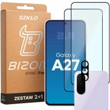 Set protectie 3in1 Bizon Glass Edge Pack, 2 folii sticla ecran + 1 folie sticla camera foto, compatibil cu Samsung Galaxy A27 5G, Negru