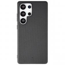 Huse si carcase Samsung Galaxy S25 Ultra, Carcasa Bizon CarbO cu MagSafe si Wrist Strap compatibila cu Samsung Galaxy S25 Ultra, Negru, lerato.ro