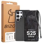 Carcasa Bizon CarbO cu MagSafe si Wrist Strap compatibila cu Samsung Galaxy S25 Ultra, Negru 7 - lerato.ro