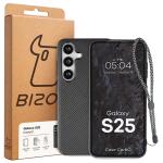 Carcasa Bizon CarbO cu MagSafe si Wrist Strap compatibila cu Samsung Galaxy S25, Negru 7 - lerato.ro