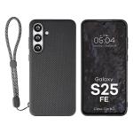 Carcasa Bizon CarbO cu MagSafe si Wrist Strap compatibila cu Samsung Galaxy S25 FE, Negru 3 - lerato.ro