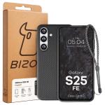 Carcasa Bizon CarbO cu MagSafe si Wrist Strap compatibila cu Samsung Galaxy S25 FE, Negru 7 - lerato.ro