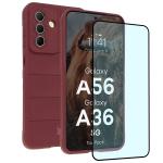 Kit protectie 2 in 1 BizonMobile, Carcasa Bizon Tur si Folie sticla securizata Bizon Glass Edge, compatibil cu Samsung Galaxy A36 5G / A56 5G, Dark Purple 2 - lerato.ro