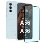 Kit protectie 2 in 1 BizonMobile, Carcasa Bizon Tur si Folie sticla securizata Bizon Glass Edge, compatibil cu Samsung Galaxy A36 5G / A56 5G, Light Blue 2 - lerato.ro
