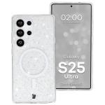 Carcasa Bizon SparklO cu MagSafe compatibila cu Samsung Galaxy S25 Ultra, Glitter Clear 3 - lerato.ro