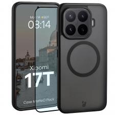 Huse si carcase Xiaomi , Kit protectie 2 in 1 BizonMobile, Carcasa Bizon MatteO si Folie sticla securizata Bizon Glass Edge, compatibil cu Xiaomi 17T, Negru, lerato.ro
