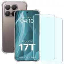 Huse si carcase Xiaomi 17T Pro, Kit protectie 3 in 1 BizonMobile Clear Pack, Carcasa Bizon Salpa si 2 folii sticla Bizon Glass Clear, compatibil cu Xiaomi 17T Pro, Transparent, lerato.ro