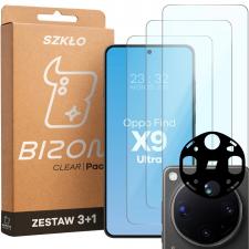 Set protectie 4in1 Bizon Glass Clear Pack, 3 folii sticla ecran + 1 folie sticla camera foto, compatibil cu Oppo Find X9 Ultra, Transparent