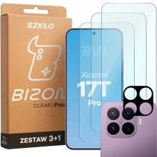 Set protectie 4in1 Bizon Glass Clear Pack, 3 folii sticla ecran + 1 folie sticla camera foto, compatibil cu Xiaomi 17T Pro, Transparent