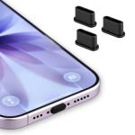 Set 3 protectii din silicon Bizon Dust Plug, Protectie Port Incarcare, Anti-Praf, Anti-Umiditate, Previne Deteriorarea, Port USB-C, Negru 3 - lerato.ro