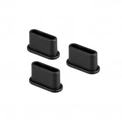 Set 3 protectii din silicon Bizon Dust Plug, Protectie Port Incarcare, Anti-Praf, Anti-Umiditate, Previne Deteriorarea, Port USB-C, Negru