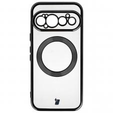Huse si carcase Google, Carcasa Bizon EduardO cu MagSafe compatibila cu Google Pixel 11 Pro, Transparent / Negru, lerato.ro