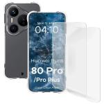 Kit protectie 3 in 1 BizonMobile Clear Pack, Carcasa Bizon Salpa si 2 folii sticla Bizon Glass Clear, compatibil cu Huawei Pura 80 Pro / Pro Plus, Transparent 2 - lerato.ro