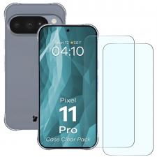 Kit protectie 3 in 1 BizonMobile Clear Pack, Carcasa Bizon Salpa si 2 folii sticla Bizon Glass Clear, compatibil cu Google Pixel 11 Pro, Transparent