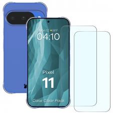 Kit protectie 3 in 1 BizonMobile Clear Pack, Carcasa Bizon Salpa si 2 folii sticla Bizon Glass Clear, compatibil cu Google Pixel 11, Transparent