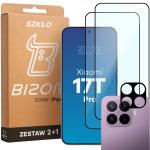 Set protectie 3in1 Bizon Glass Edge Pack, 2 folii sticla ecran + 1 folie sticla camera foto, compatibil cu Xiaomi 17T Pro, Negru 2 - lerato.ro