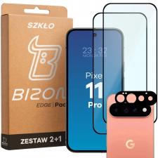 Set protectie 3in1 Bizon Glass Edge Pack, 2 folii sticla ecran + 1 folie sticla camera foto, compatibil cu Google Pixel 11 Pro, Negru