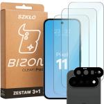 Set protectie 4in1 Bizon Glass Clear Pack, 3 folii sticla ecran + 1 folie sticla camera foto, compatibil cu Google Pixel 11, Transparent 2 - lerato.ro