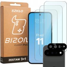 Set protectie 4in1 Bizon Glass Clear Pack, 3 folii sticla ecran + 1 folie sticla camera foto, compatibil cu Google Pixel 11, Transparent