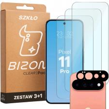 Set protectie 4in1 Bizon Glass Clear Pack, 3 folii sticla ecran + 1 folie sticla camera foto, compatibil cu Google Pixel 11 Pro, Transparent