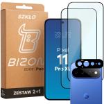 Set protectie 3in1 Bizon Glass Edge Pack, 2 folii sticla ecran + 1 folie sticla camera foto, compatibil cu Google Pixel 11 Pro XL, Negru 2 - lerato.ro