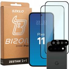 Set protectie 3in1 Bizon Glass Edge Pack, 2 folii sticla ecran + 1 folie sticla camera foto, compatibil cu Google Pixel 11, Negru