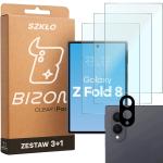 Set protectie 4in1 Bizon Glass Clear Pack, 3 folii sticla ecran + 1 folie sticla camera foto, compatibil cu Samsung Galaxy Z Fold 8, Transparent 2 - lerato.ro