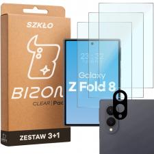 Set protectie 4in1 Bizon Glass Clear Pack, 3 folii sticla ecran + 1 folie sticla camera foto, compatibil cu Samsung Galaxy Z Fold 8, Transparent