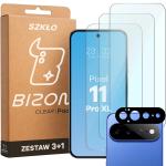Set protectie 4in1 Bizon Glass Clear Pack, 3 folii sticla ecran + 1 folie sticla camera foto, compatibil cu Google Pixel 11 Pro XL, Transparent 2 - lerato.ro