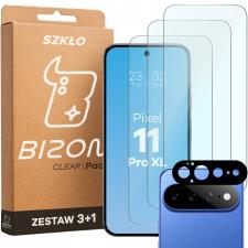 Set protectie 4in1 Bizon Glass Clear Pack, 3 folii sticla ecran + 1 folie sticla camera foto, compatibil cu Google Pixel 11 Pro XL, Transparent