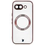 Carcasa cu protectie pentru camera Bizon GuardO cu MagSafe compatibila cu Google Pixel 10a, Transparent / Roz 2 - lerato.ro