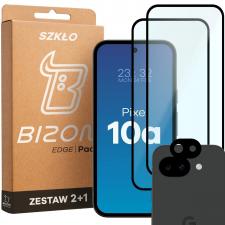 Folii protectie Google Pixel 10a, Set protectie 3in1 Bizon Glass Edge Pack, 2 folii sticla ecran + 1 folie sticla camera foto, compatibil cu Google Pixel 10a, Negru, lerato.ro