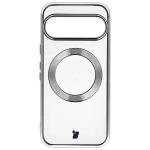 Carcasa Bizon EduardO cu MagSafe compatibila cu Google Pixel 10 / 10 Pro, Clear / Silver 2 - lerato.ro