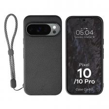 Carcasa Bizon CarbO cu MagSafe si Wrist Strap compatibila cu Google Pixel 10 / 10 Pro, Negru